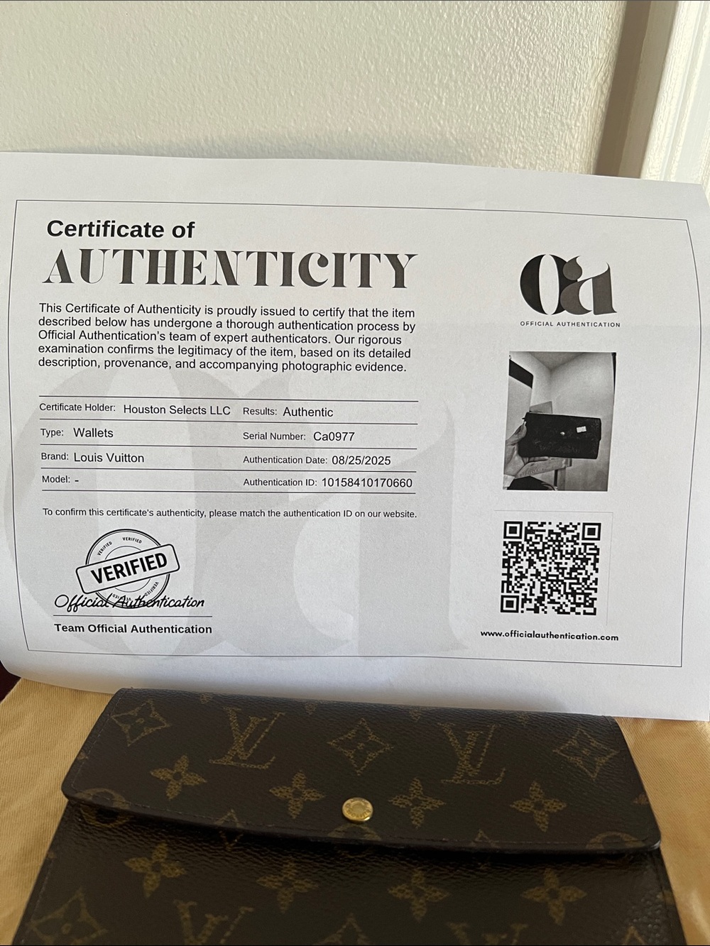 Louis Vuitton Monogram Wallet - with COA